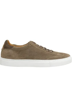 J & M Collection Jake Perfed U-Throat in Taupe Italian Suede