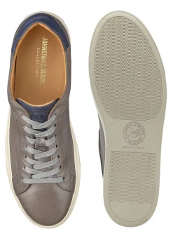 J & M Collection Jared Lace-To-Toe in Grey Italian Calfskin