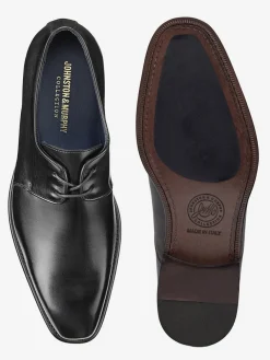 J & M Collection Larson 2-Eye Plain Toe in Black Italian Calfskin