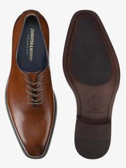 J & M Collection Larson Plain Toe in Mahogany Italian Calfskin