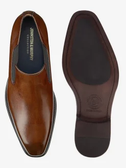 J & M Collection Larson Slip-On in Mahogany Italian Calfskin