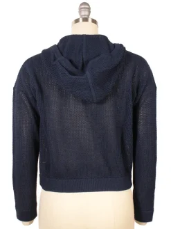 Kinross Mesh Zip Hoodie in Navy