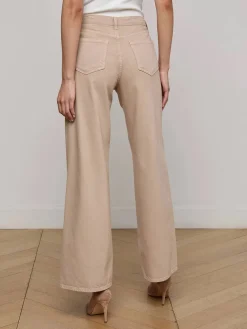 L'Agence Alicent Wide-Leg Jean in Pale Khaki
