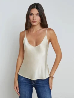 L'Agence Lexi Silk Camisole in Ivory