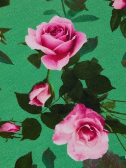 L'Agence Ressi Fitted Tee in Green Multi Santa Fe Rose