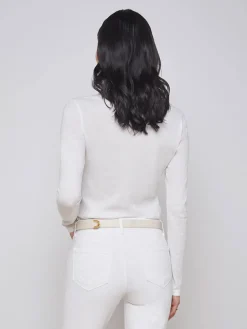 L'Agence Tess Long Sleeve Crew in White