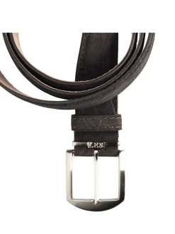 LEN Belts Licensed & Registered Sueded Elephant Belt in Chocolate