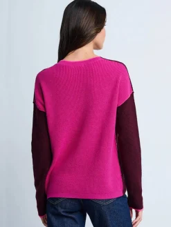 Lisa Todd Around Town Sweater in Wine Hot Orchid