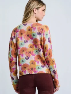 Lisa Todd Bloomin' Cardigan in Frost Combo