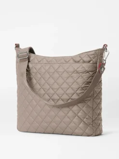 MZ Wallace Crosby Hobo in Morning Dove Oxford