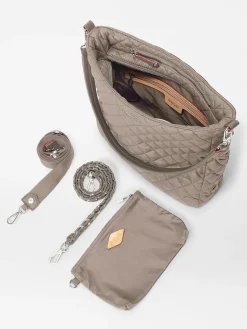 MZ Wallace Crosby Hobo in Morning Dove Oxford