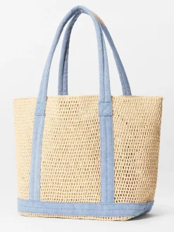 MZ Wallace Medium Crochet Tote in Crochet/True Light Denim