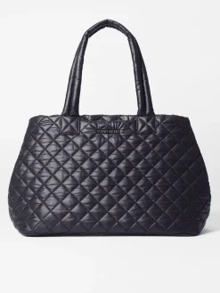 MZ Wallace Medium East West Metro Tote in Black Oxford