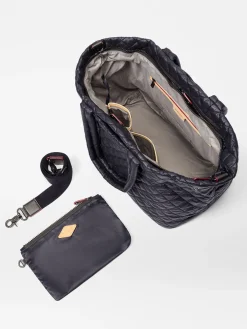 MZ Wallace Medium East West Metro Tote in Black Oxford