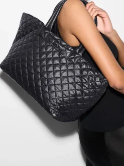 MZ Wallace Medium East West Metro Tote in Black Oxford
