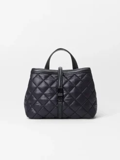 MZ Wallace Mini Astor Top Handle in Black Oxford