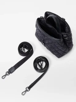 MZ Wallace Mini Astor Top Handle in Black Oxford