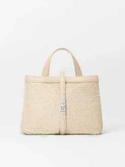 MZ Wallace Mini Astor Top Handle in Buff Mesh