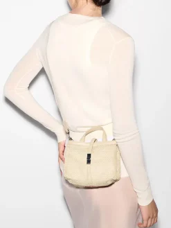 MZ Wallace Mini Astor Top Handle in Buff Mesh
