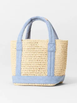 MZ Wallace Mini Crochet Tote in Crochet/True Light Denim
