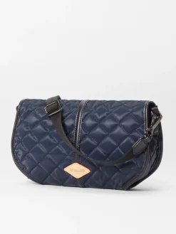 MZ Wallace Small Astor Convertible Clutch in Ink Liquid Oxford