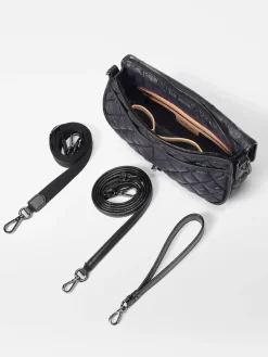 MZ Wallace Small Astor Convertible Clutch in Black Oxford