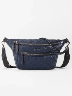 MZ Wallace Small Crosby Sling Bag in Ink Liquid Oxford