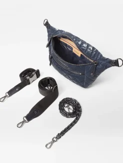 MZ Wallace Small Crosby Sling Bag in Ink Liquid Oxford