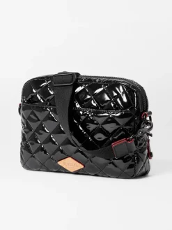 MZ Wallace Small Metro Camera Bag in Black Lacquer Oxford