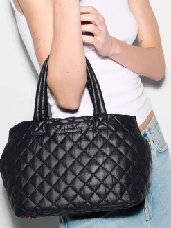 MZ Wallace Small Metro City Tote in Black Oxford