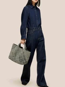 Naghedi St. Barths Medium Tote in Watercolor Neptune
