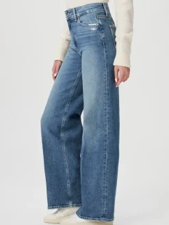Paige Sasha 32" Wide Leg Jean in Storybook Distressed