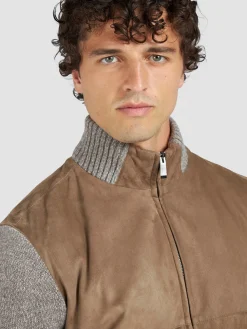 Paul & Shark Hybrid Zip-Up Cardigan in Natural