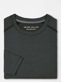 Peter Millar Aurora Performance Long-Sleeve T-Shirt in Black