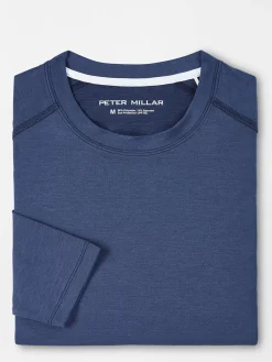 Peter Millar Aurora Performance Long-Sleeve T-Shirt in Navy
