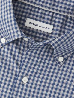 Peter Millar Conway Crown Lite Cotton-Stretch Sport Shirt in Gale Grey