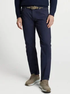 Peter Millar Delvin Twill Five-Pocket Pant in Navy