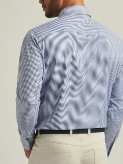 Peter Millar Derwent Performance Twill Sport Shirt in Sport Navy