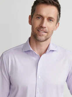 Peter Millar Excursionist Flex Micro Print Shirt in Wisteria