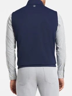 Peter Millar Galway Performance Quarter-Zip Vest in Navy
