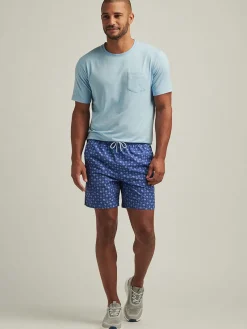 Peter Millar Hatteras Harvest Swim Trunk in Ocean Blue