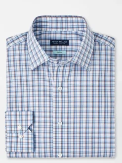 Peter Millar Howgill Cotton Sport Shirt in Brook Blue