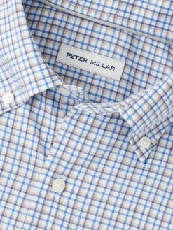 Peter Millar Julian Crown Lite Cotton-Stretch Shirt in Evening Tide