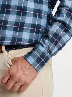 Peter Millar Langley Summer Soft Cotton Sport Shirt in Cottage Blue