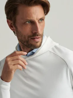 Peter Millar Pine Performance Hoodie in White