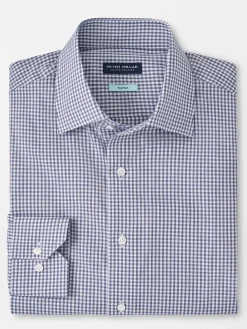 Peter Millar Renato Cotton Sport Shirt in Atlantic Blue