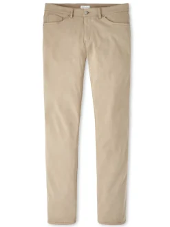 Peter Millar Signature Sateen Five-Pocket Pant in Grain