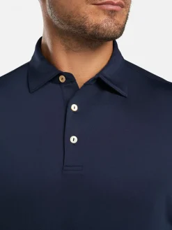 Peter Millar Solid Performance Jersey Polo in Navy [Sean Self Collar]