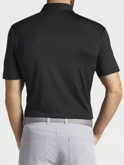 Peter Millar Solid Performance Jersey Polo in Black [Sean Self Collar]