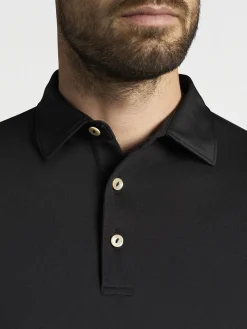 Peter Millar Solid Performance Jersey Polo in Black [Sean Self Collar]